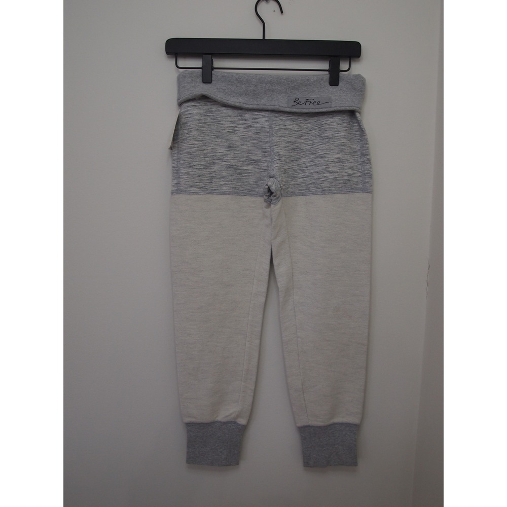 Free People Be Free Two‎ Tone Fold Over Waist Crop Joggers Sweatpants Womens XS
